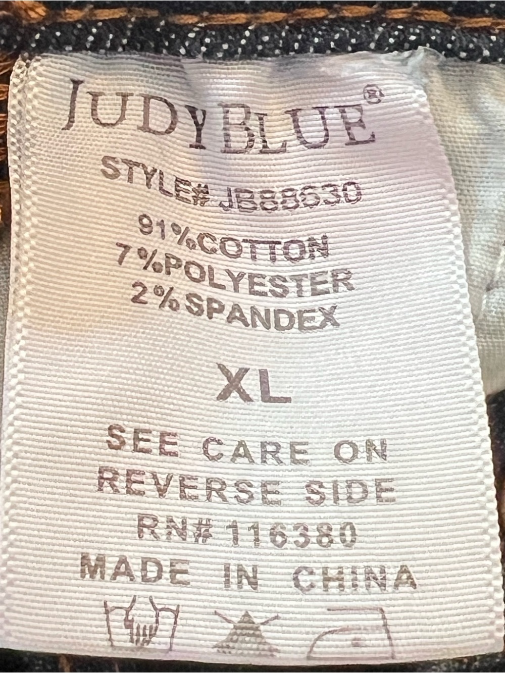 Judy Blue Dark Wash Denim Overalls - Classic Blue Bib With Pocket Size XL (12) - Picture 10 of 11